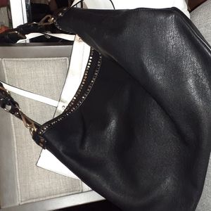Black leather feel bag